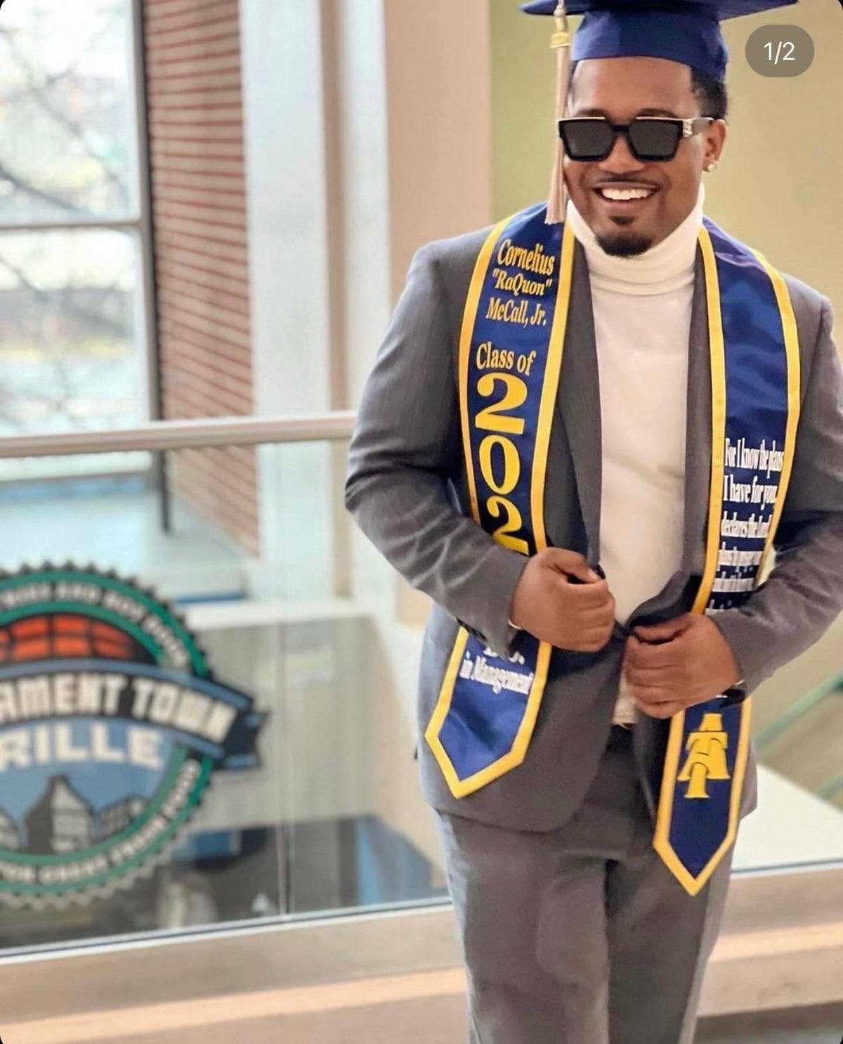Custom Men's Graduation Stole | Personalized 72-Inch Stole