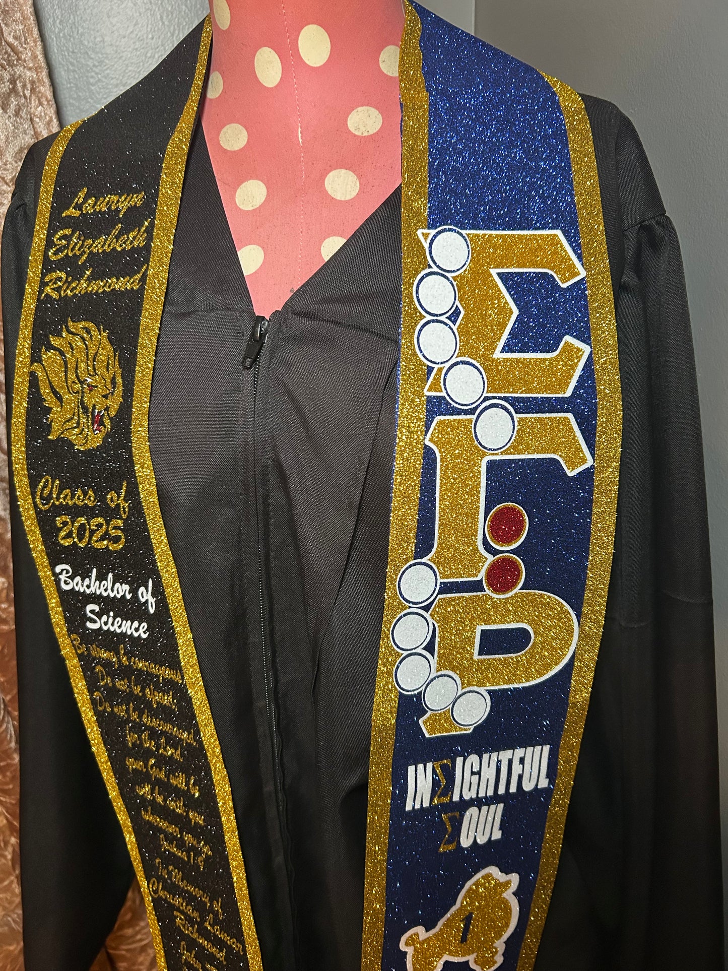The Showstopper | Custom Full Glitter Graduation Stole
