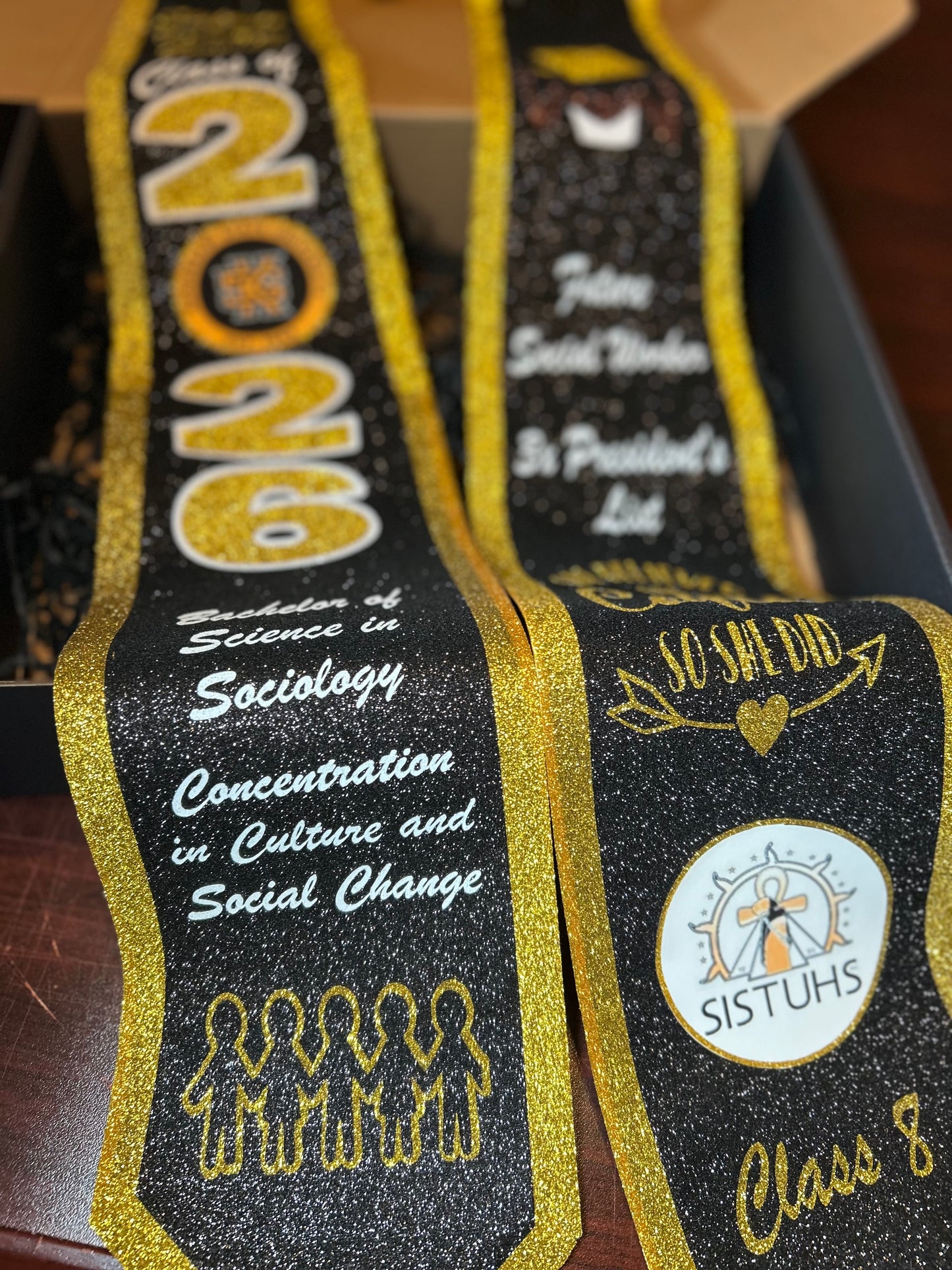 The Showstopper | Custom Full Glitter Graduation Stole