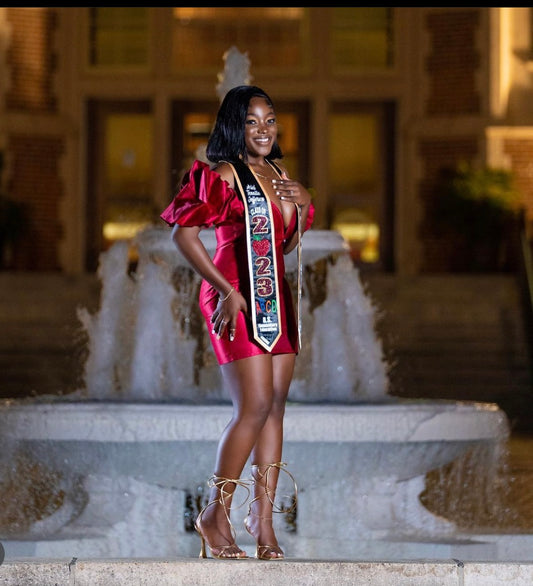 COLLEGE SATIN GRADUATION STOLE WITH SATIN TRIM