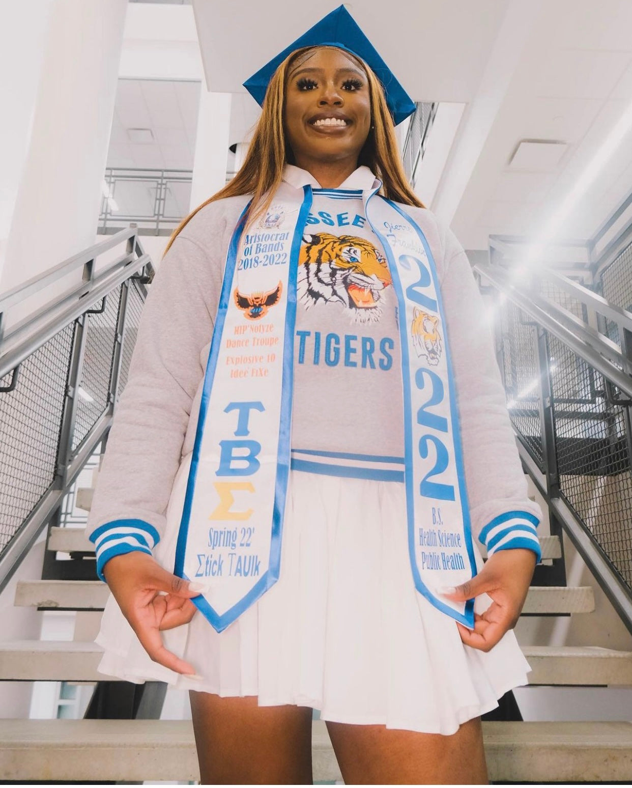 COLLEGE SATIN GRADUATION STOLE WITH SATIN TRIM