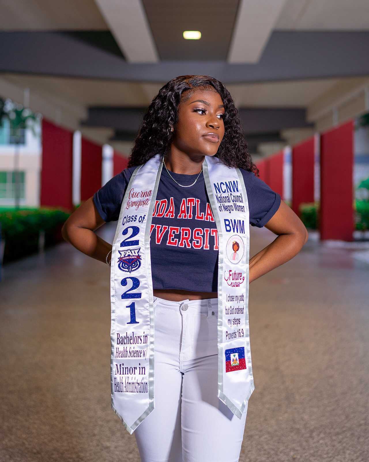 COLLEGE SATIN GRADUATION STOLE WITH SATIN TRIM