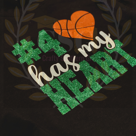 Has My Heart Basketball Tee (Front Design Only)
